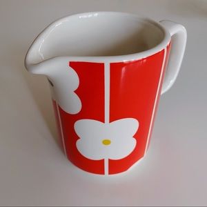 Orla Kiely Ceramic Abacus Flower Milk Jug red